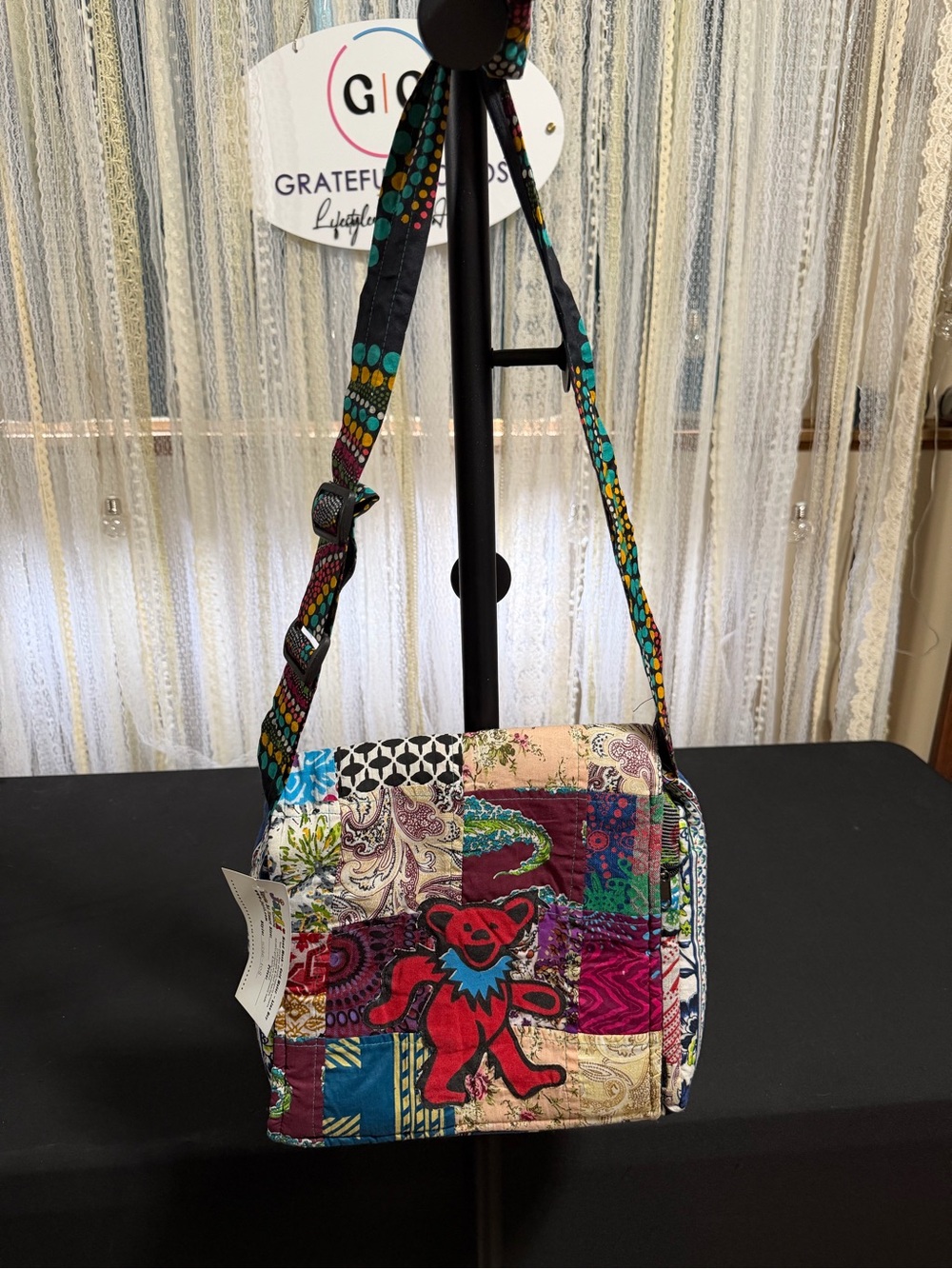 Red Bear Patchwork Bag